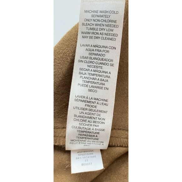 Chico's Women's Slim Pants Mid Rise Tan/Brown Soft Faux Suede Size 1 (fit 34x30) - Picture 11 of 11